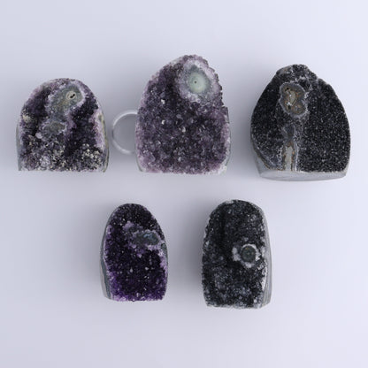 Uruguay Amethyst Cut Base Set of 5 - Expert Wholesale and Supplier of Wholesale Crystals & Bulk Gemstones, ["Amethyst","Cut Base","Uruguay"]