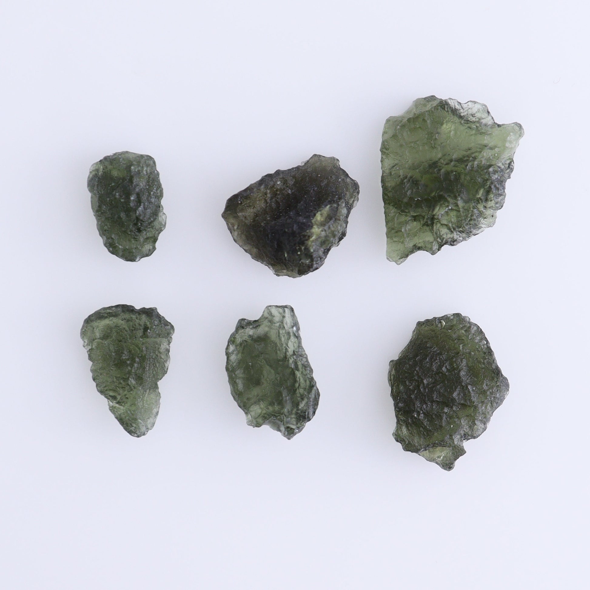 Moldavite Pieces Set of 6 - Expert Wholesale and Supplier of Wholesale Crystals & Bulk Gemstones, ["Czech Republic","Moldavite","Pieces"]