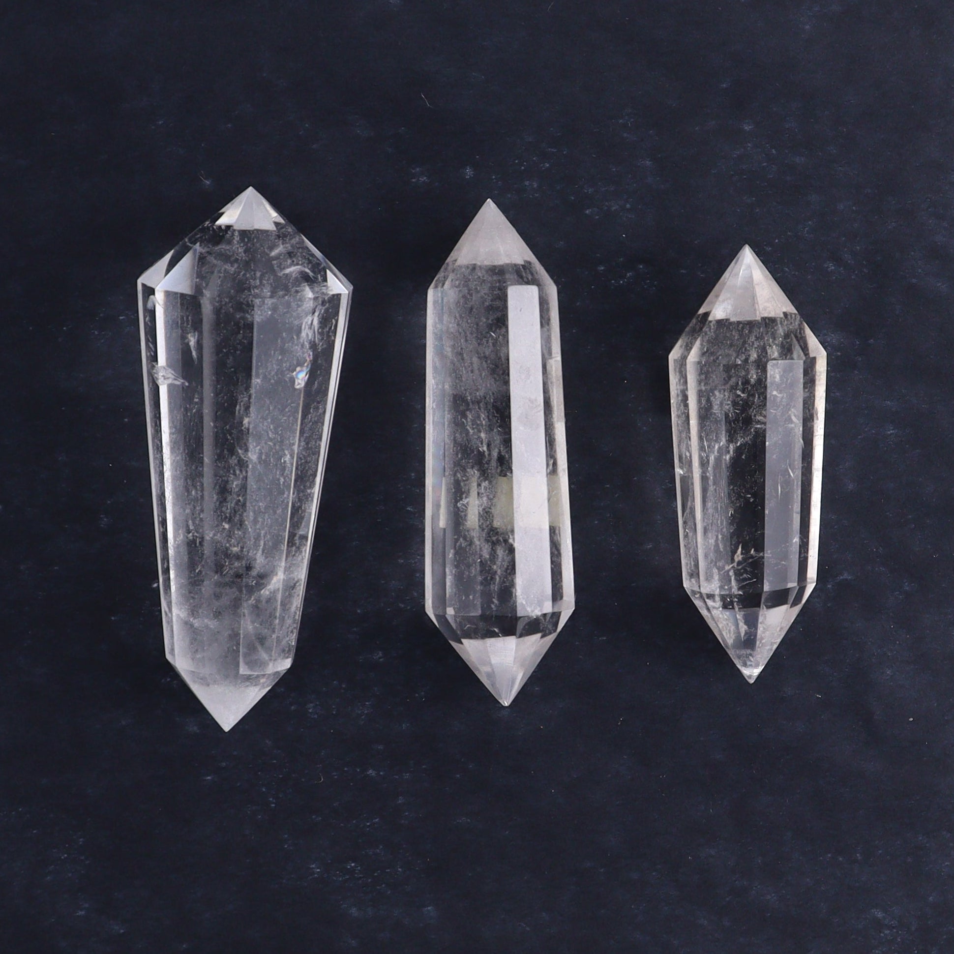 Quartz Faceted Double Points Set of 12 - Expert Wholesale and Supplier of Wholesale Crystals & Bulk Gemstones, ["Brazil","Clear Quartz","close_50","Mixed Carvings","Quartz"]