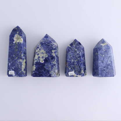 Sodalite Towers Set of 4 - Expert Wholesale and Supplier of Wholesale Crystals & Bulk Gemstones, ["Brazil","Sodalite","Towers"]