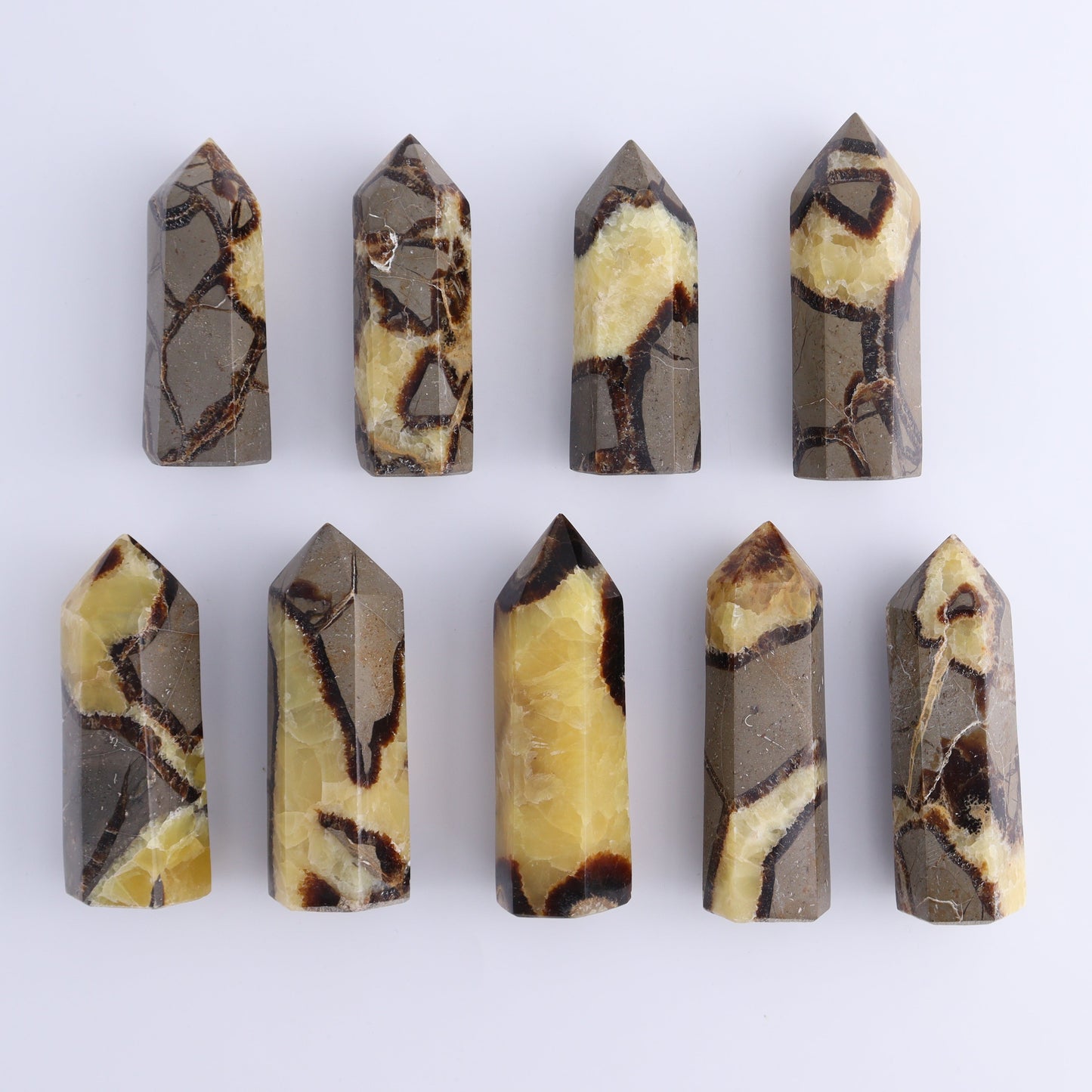 Septarian Towers Set of 9 - Expert Wholesale and Supplier of Wholesale Crystals & Bulk Gemstones, ["Madagascar","Septarian","Towers"]