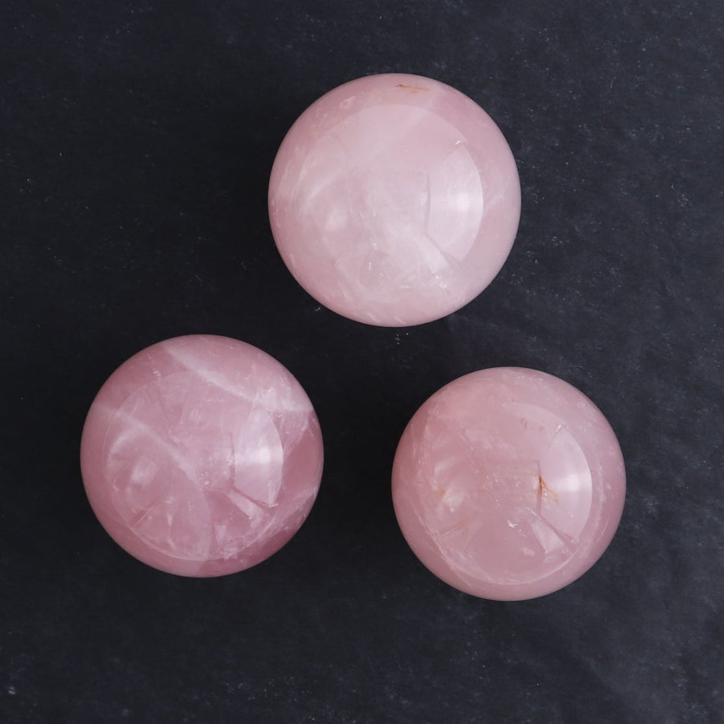 Rose Quartz Spheres Set of 5