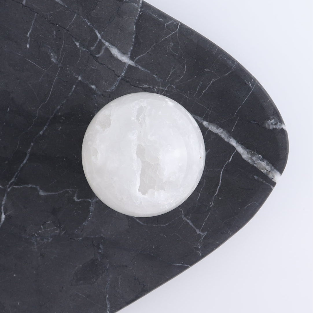 One Medium White Quartz Sphere