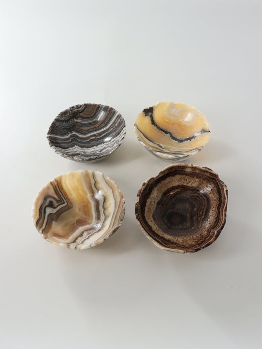 Mixed Onyx Bowls with Rustic Edge Set of 4