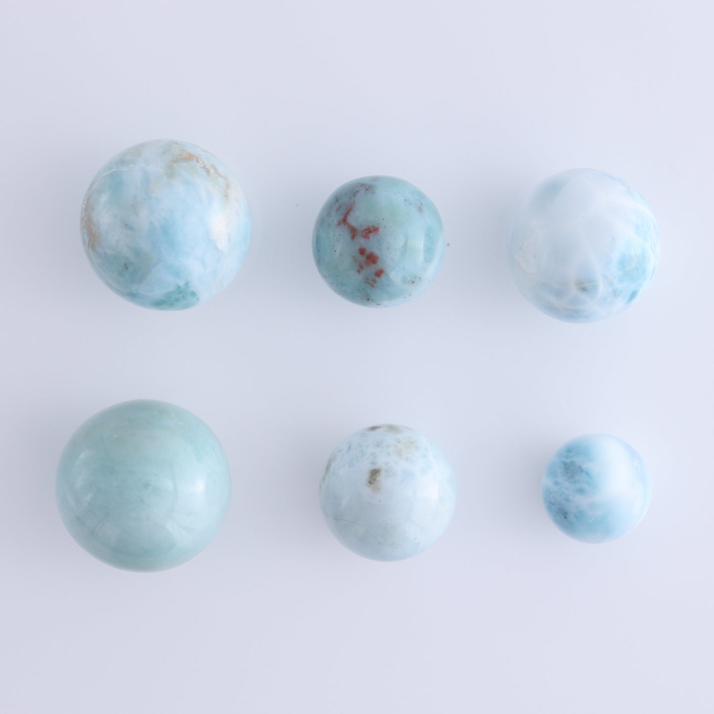 Larimar Spheres Set of 14 - Expert Wholesale and Supplier of Wholesale Crystals & Bulk Gemstones, ["Larimar","Spheres"]