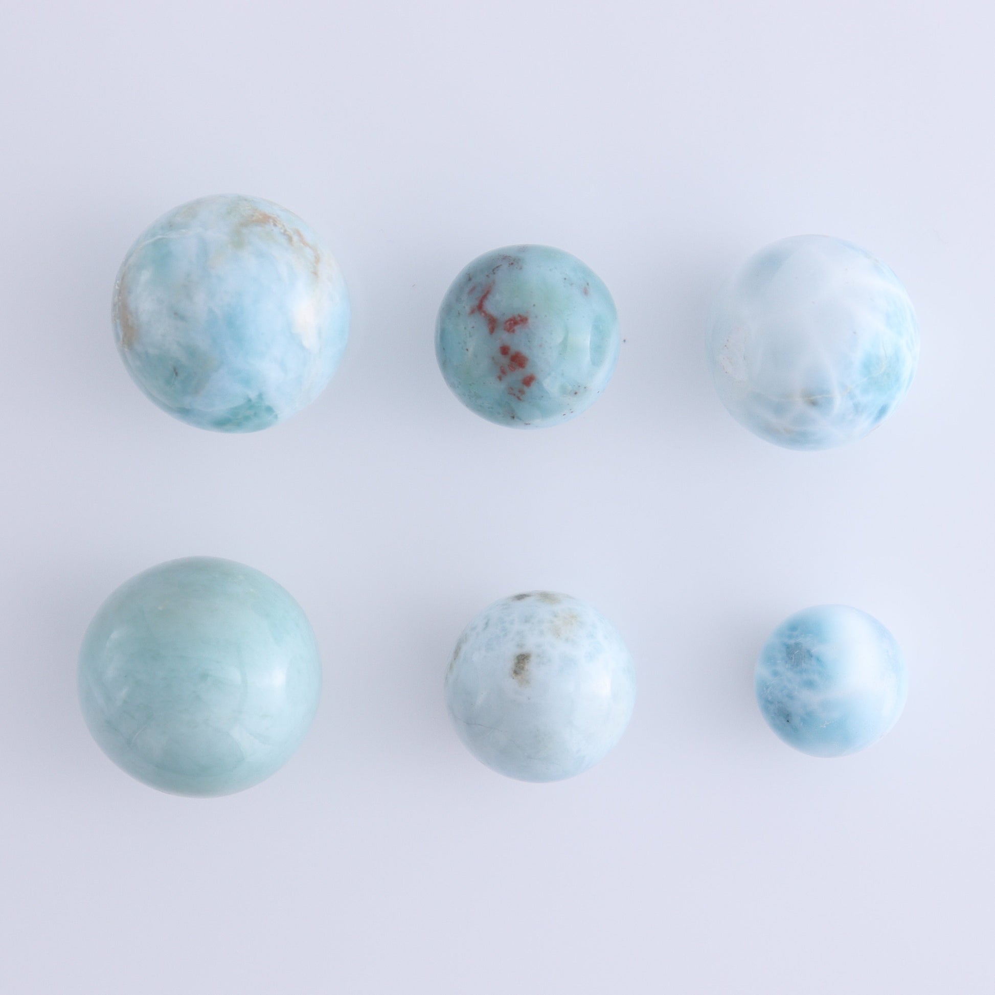 Larimar Spheres Set of 14 - Expert Wholesale and Supplier of Wholesale Crystals & Bulk Gemstones, ["Larimar","Spheres"]