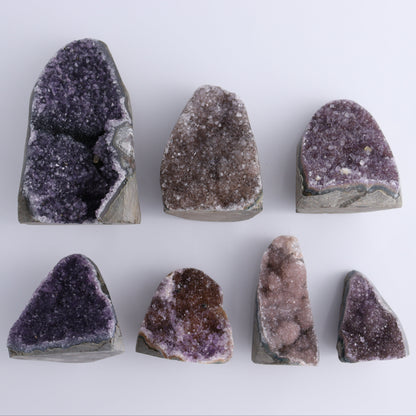 Uruguay Amethyst Set of 7 - Expert Wholesale and Supplier of Wholesale Crystals & Bulk Gemstones, ["Amethyst","Freeforms","Uruguay"]