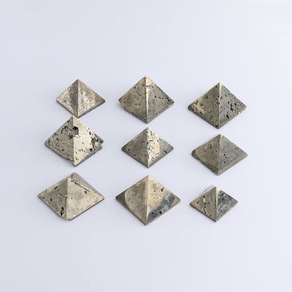 Pyrite Pyramids Set of 9 - Expert Wholesale and Supplier of Wholesale Crystals & Bulk Gemstones, ["Pyramids","Pyrite"]
