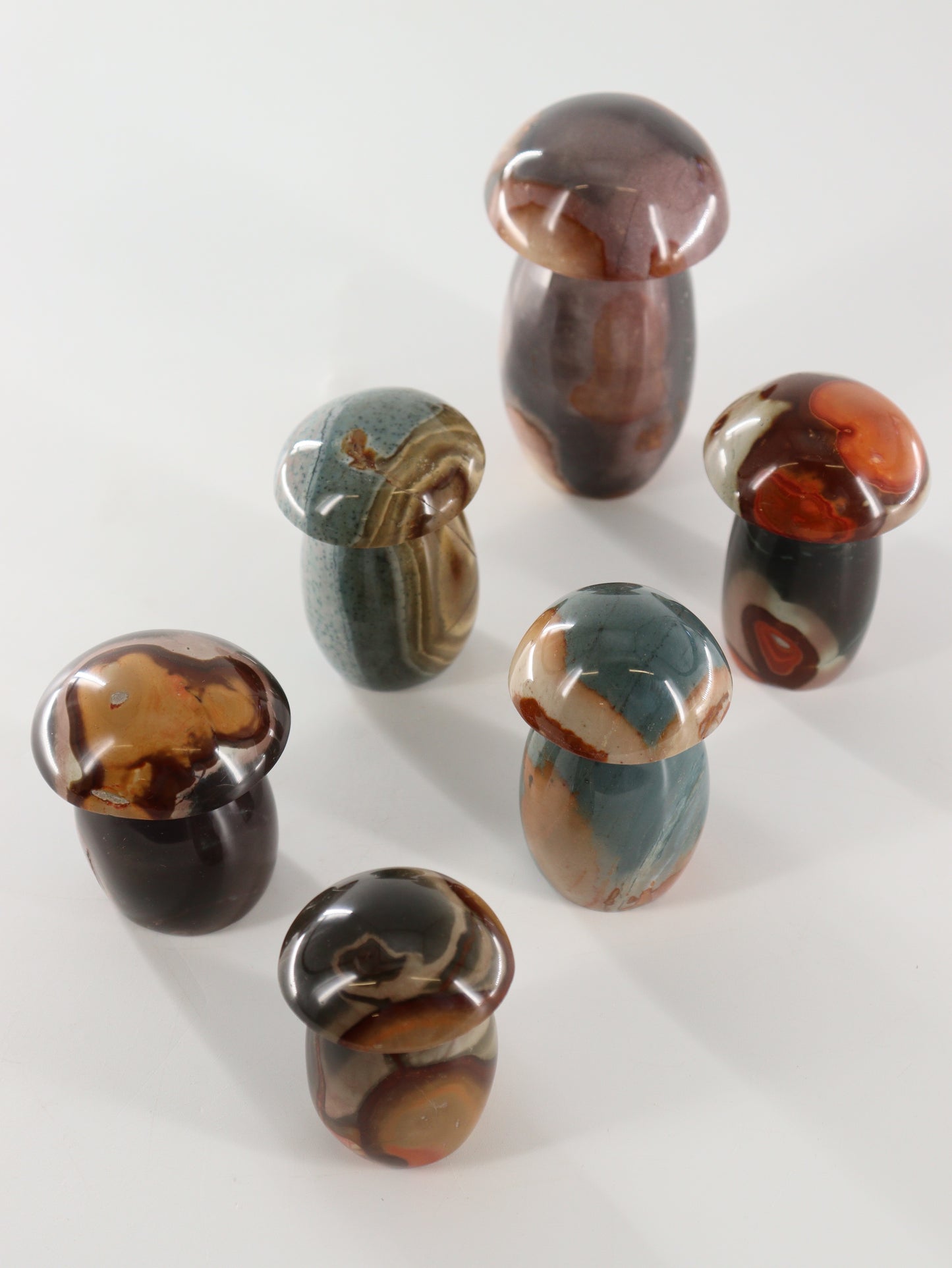 Polychrome Mushrooms Set of 6 - Expert Wholesale and Supplier of Wholesale Crystals & Bulk Gemstones, []