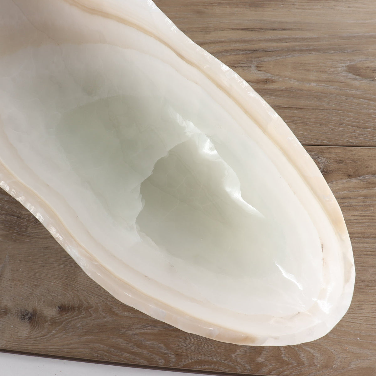 Mexican Onyx/Calcite Canoe Bowl 40"