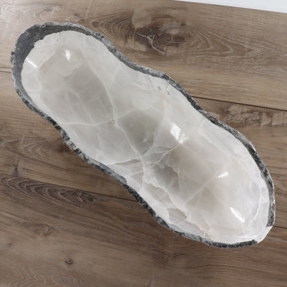 Mexican Onyx/Calcite Canoe Bowl 24"