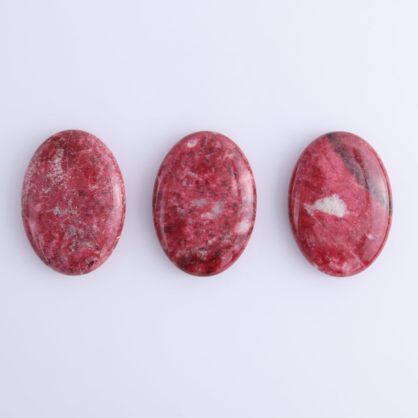 Thulite Palm Stones Set of 3