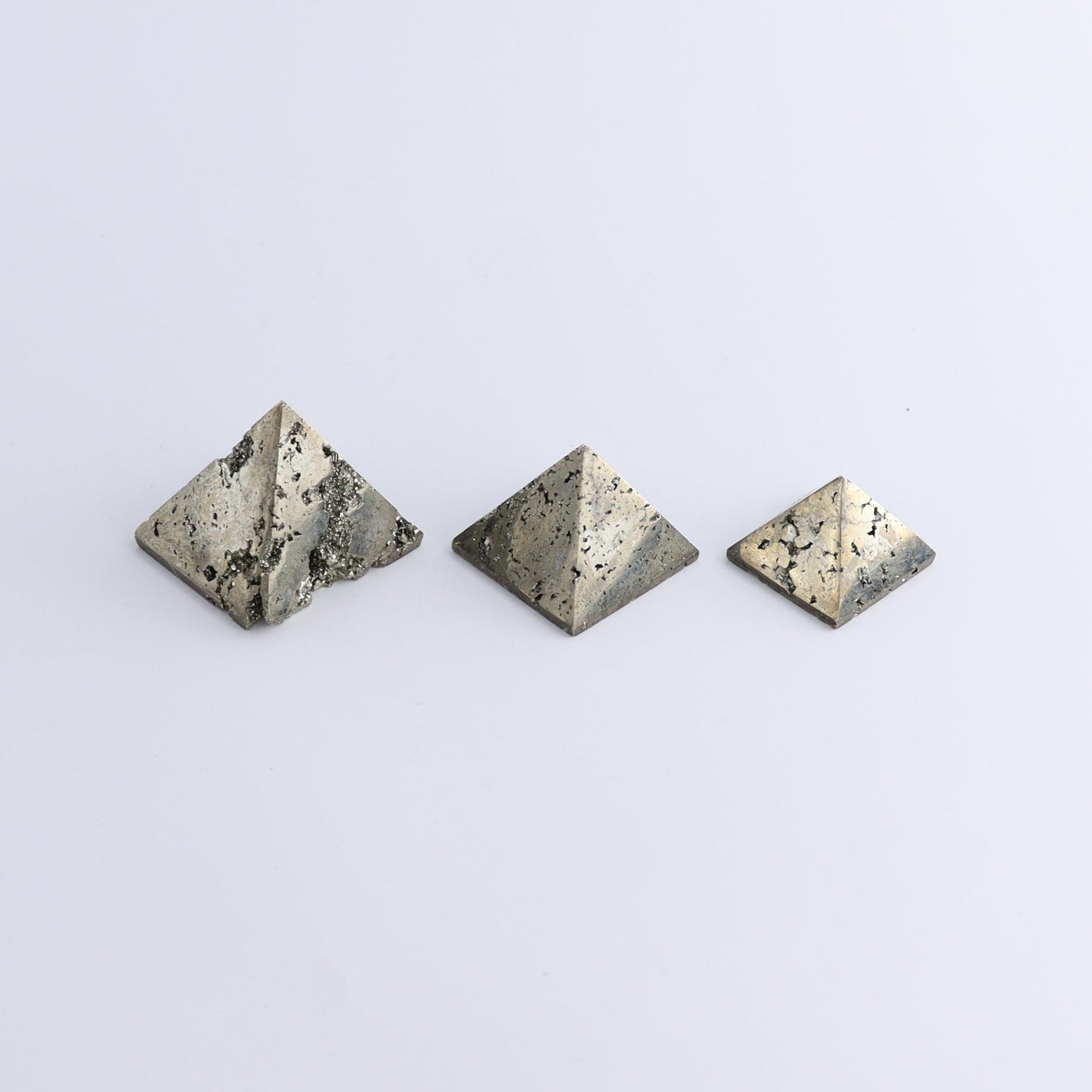 Pyrite Pyramids Set of 9 - Expert Wholesale and Supplier of Wholesale Crystals & Bulk Gemstones, ["Pyramids","Pyrite"]