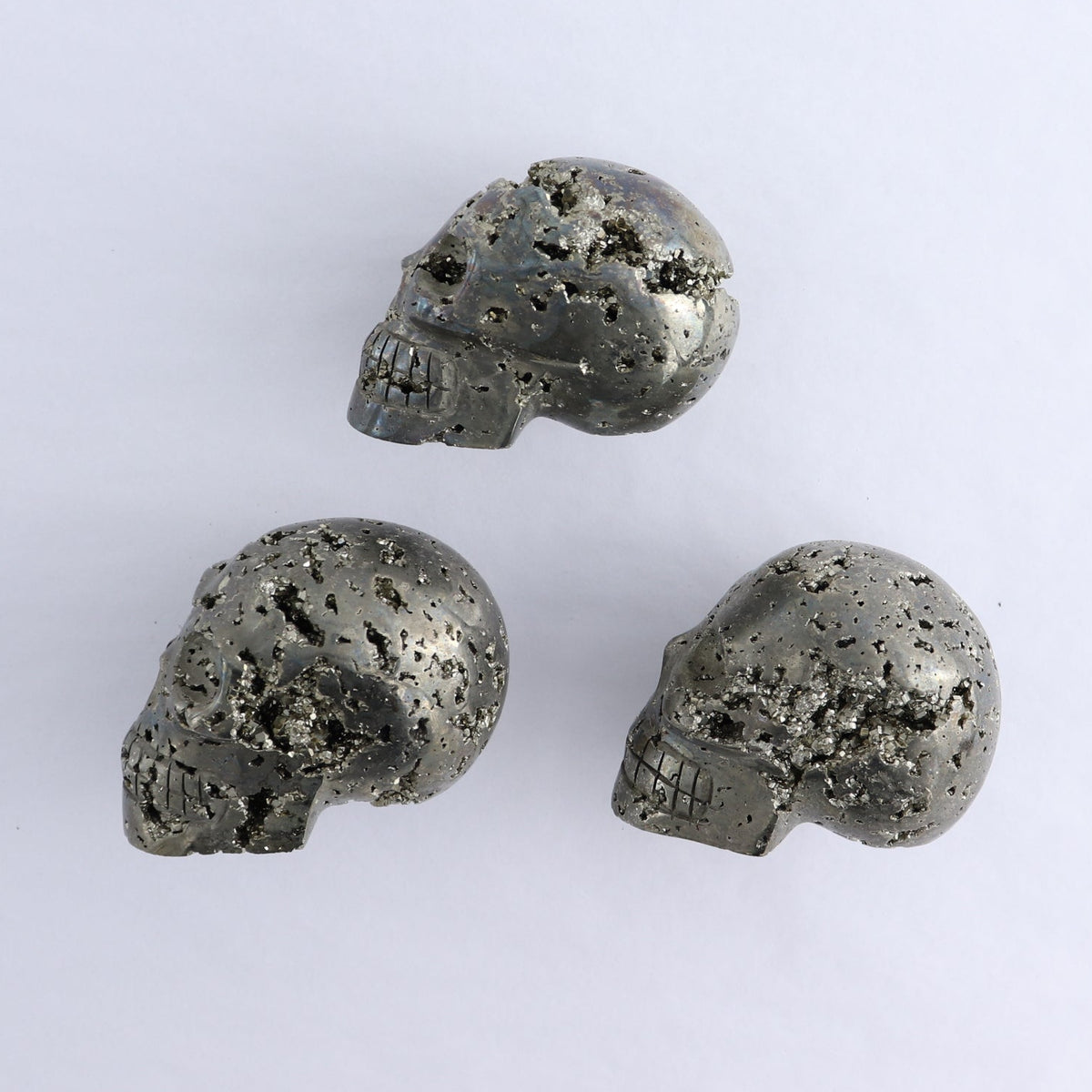 Pyrite Skulls Set of 3