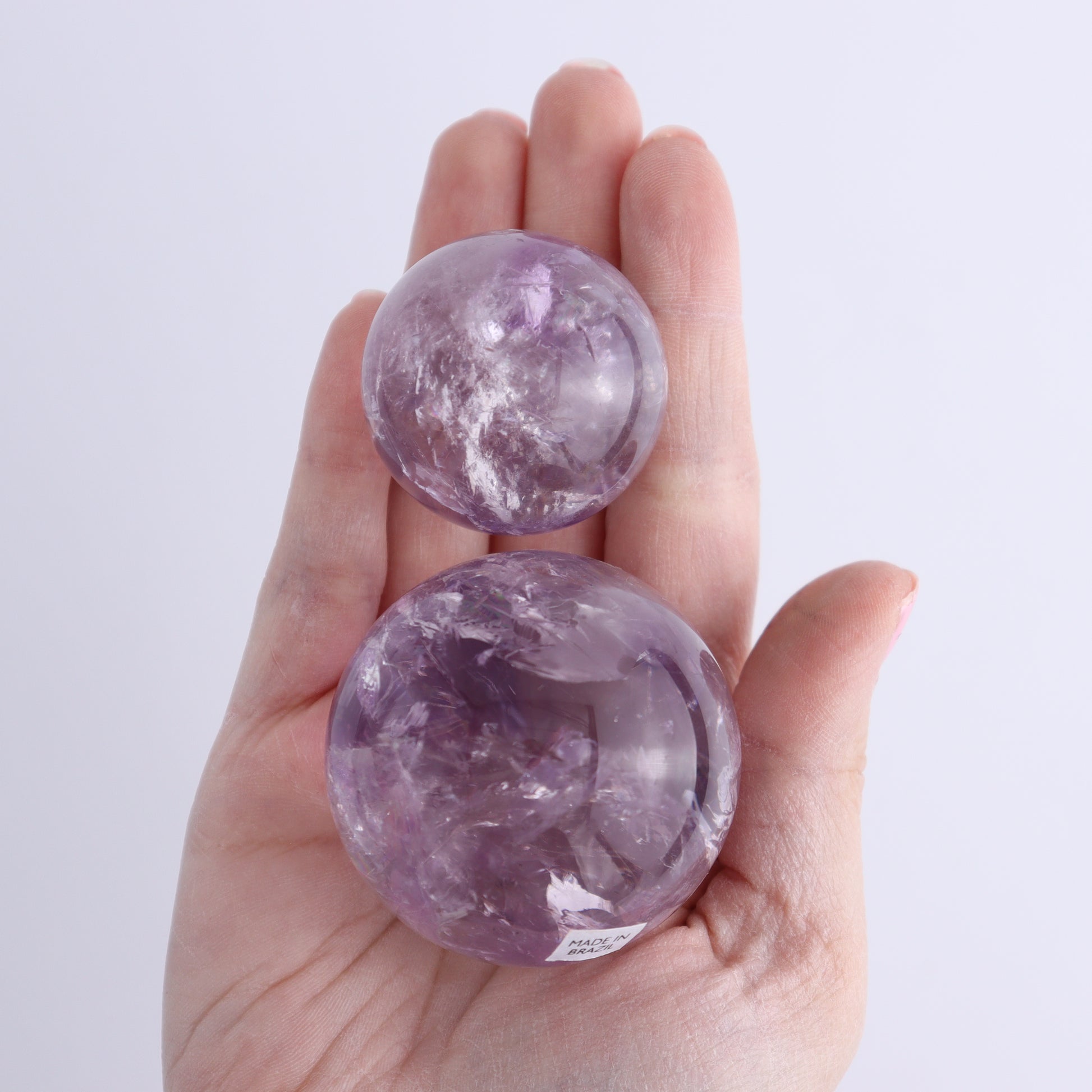 Amethyst Spheres Set of 9 - Expert Wholesale and Supplier of Wholesale Crystals & Bulk Gemstones, ["Amethyst","Brazil","Spheres"]