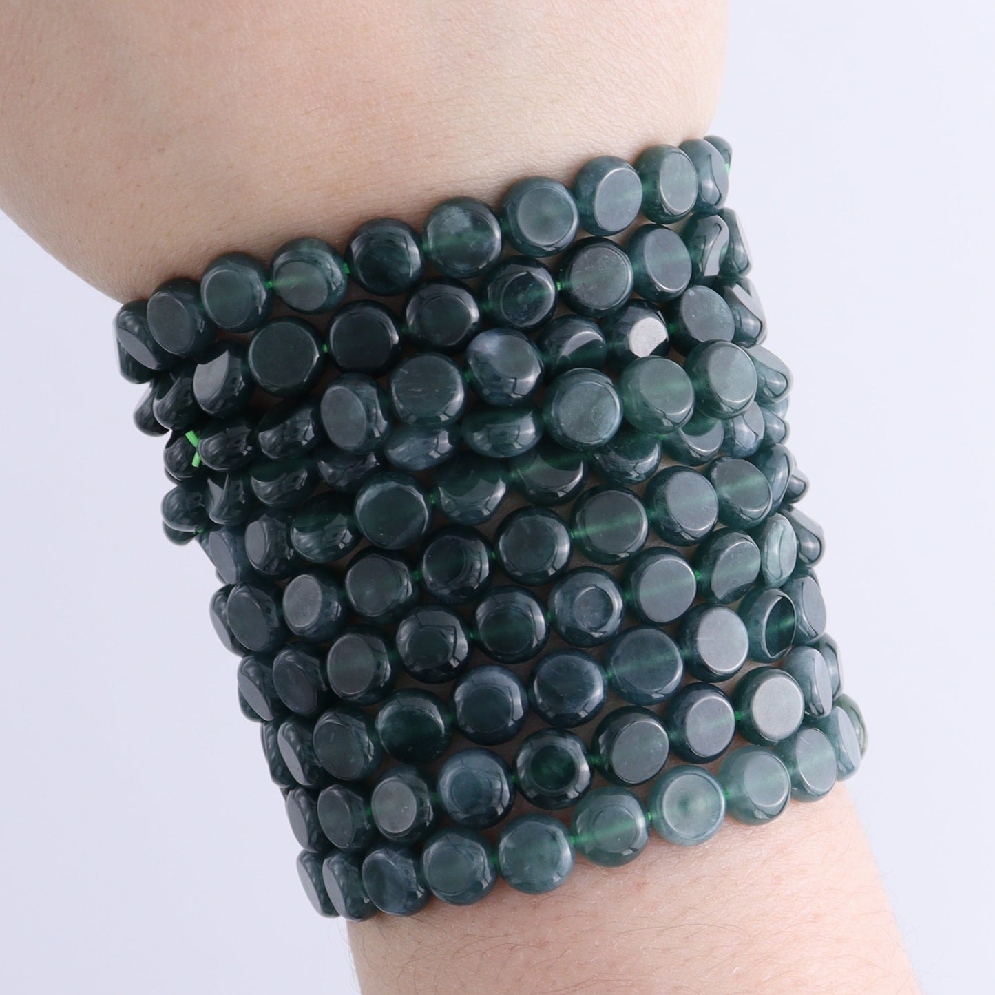 One Jadeite Disk Bracelet