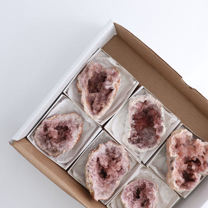 Pink Amethyst Geodes Set of 6