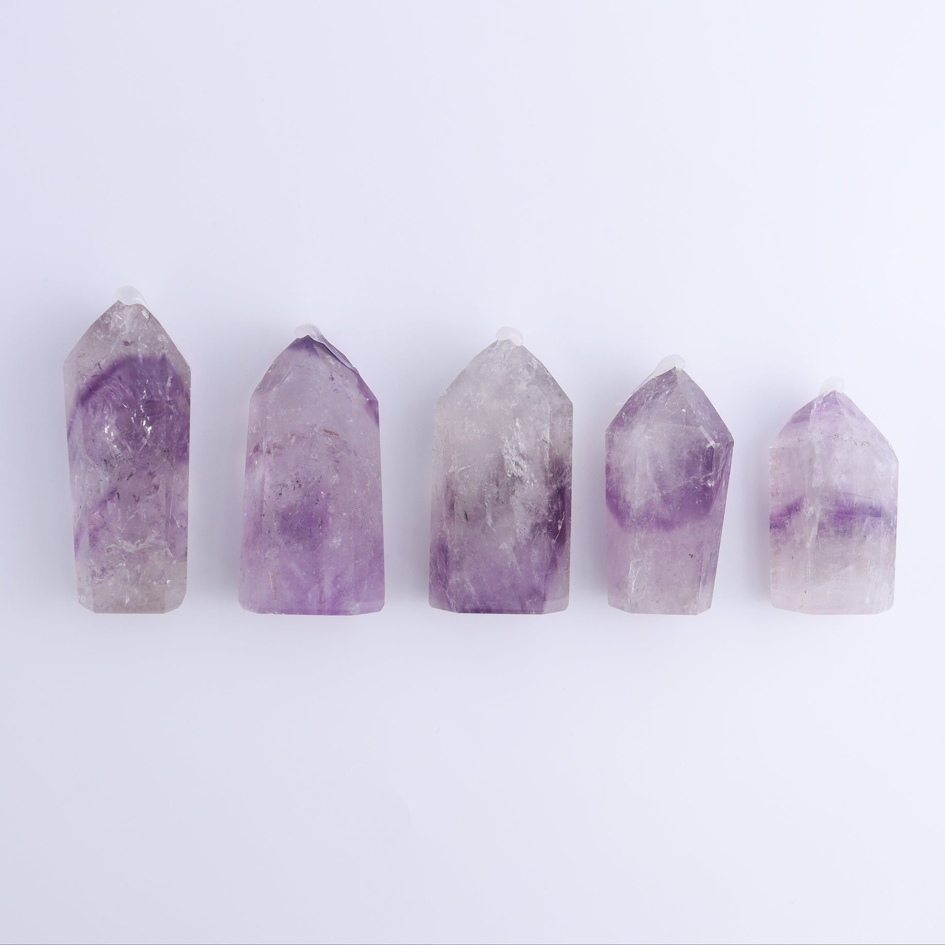 Amethyst Towers Set of 5 - Expert Wholesale and Supplier of Wholesale Crystals & Bulk Gemstones, ["Amethyst","Brazil","Towers"]