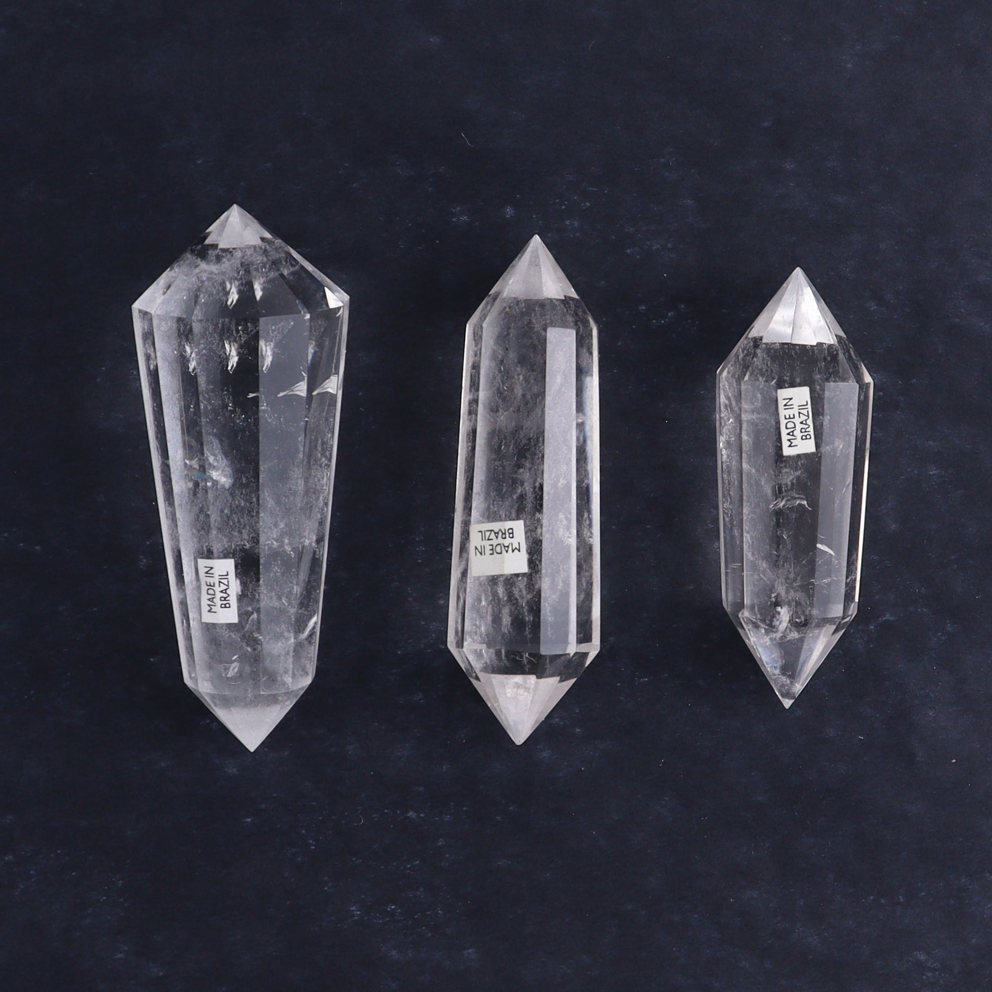 Quartz Faceted Double Points Set of 12 - Expert Wholesale and Supplier of Wholesale Crystals & Bulk Gemstones, ["Brazil","Clear Quartz","close_50","Mixed Carvings","Quartz"]