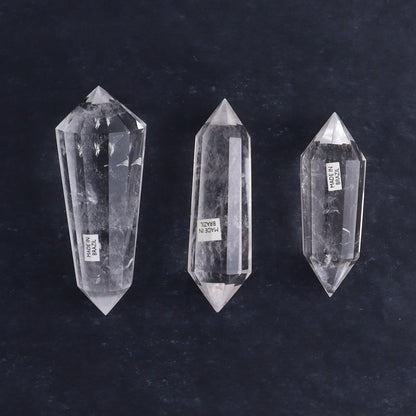 Quartz Faceted Double Points Set of 12 - Expert Wholesale and Supplier of Wholesale Crystals & Bulk Gemstones, ["Brazil","Clear Quartz","close_50","Mixed Carvings","Quartz"]