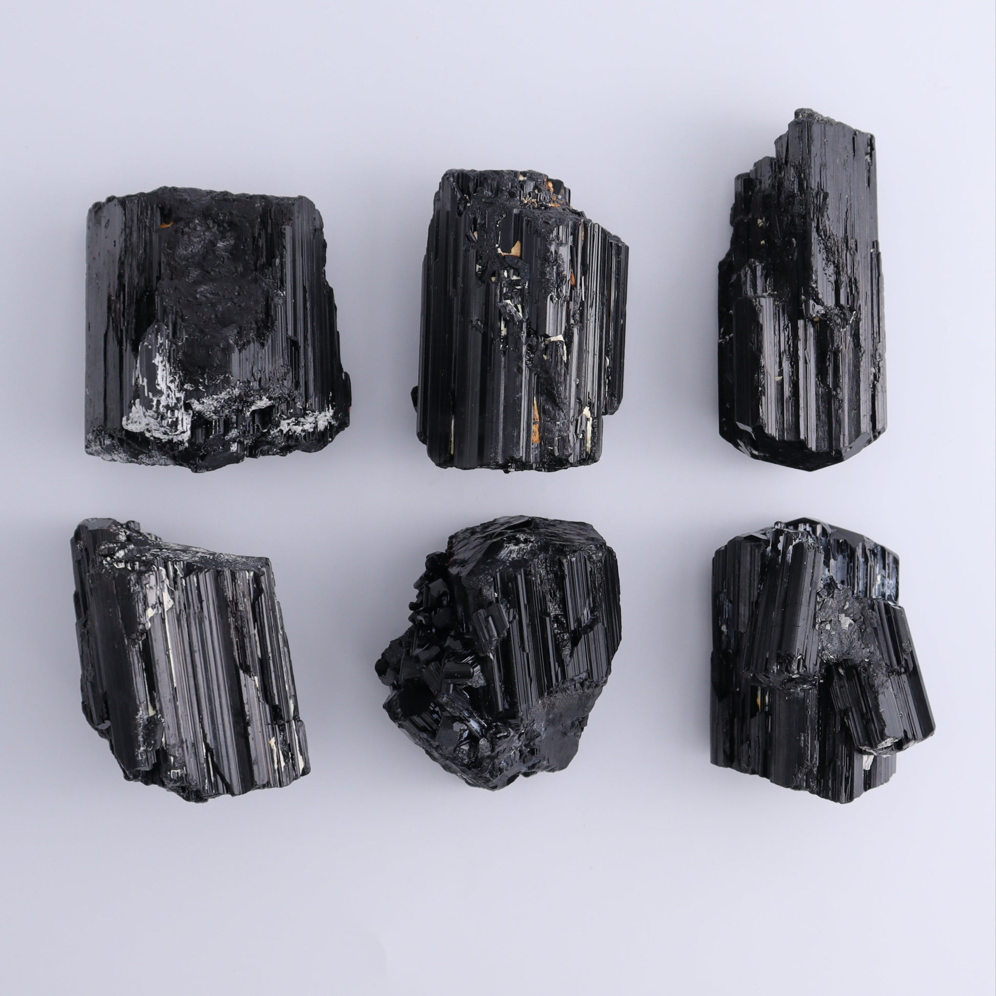 Black Tourmaline Roughs Set of 6 - Expert Wholesale and Supplier of Wholesale Crystals & Bulk Gemstones, ["Black Tourmaline","Madagascar","Rough","Tourmaline"]