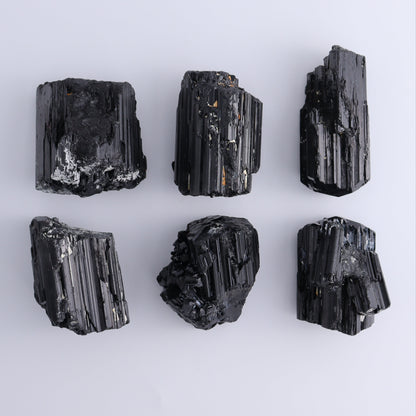 Black Tourmaline Roughs Set of 6 - Expert Wholesale and Supplier of Wholesale Crystals & Bulk Gemstones, ["Black Tourmaline","Madagascar","Rough","Tourmaline"]