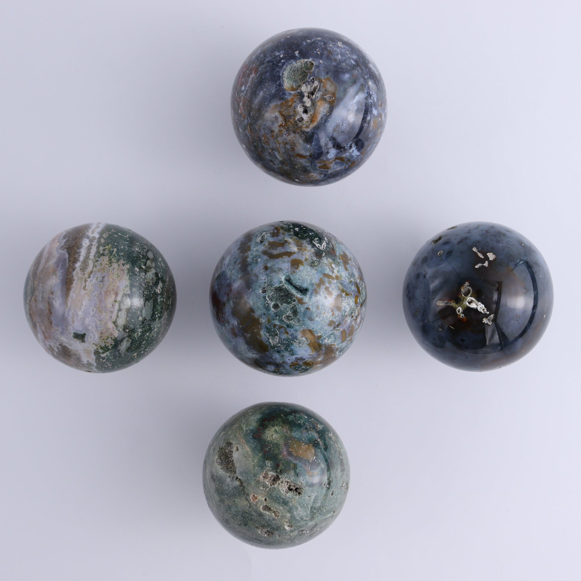 Ocean Jasper Spheres Set of 12 - Expert Wholesale and Supplier of Wholesale Crystals & Bulk Gemstones, ["jasper","Madagascar","Ocean Jasper","Spheres"]