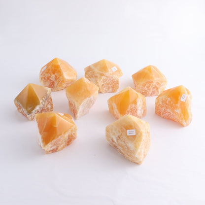 Orange Calcite Polished Tips Set of 9