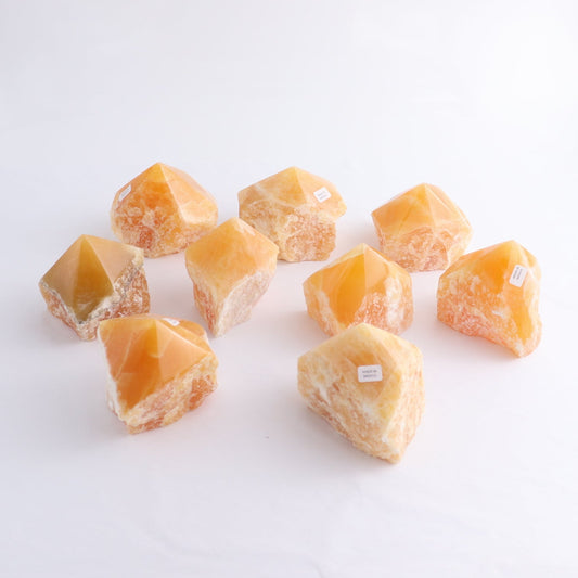 Orange Calcite Polished Tips Set of 9