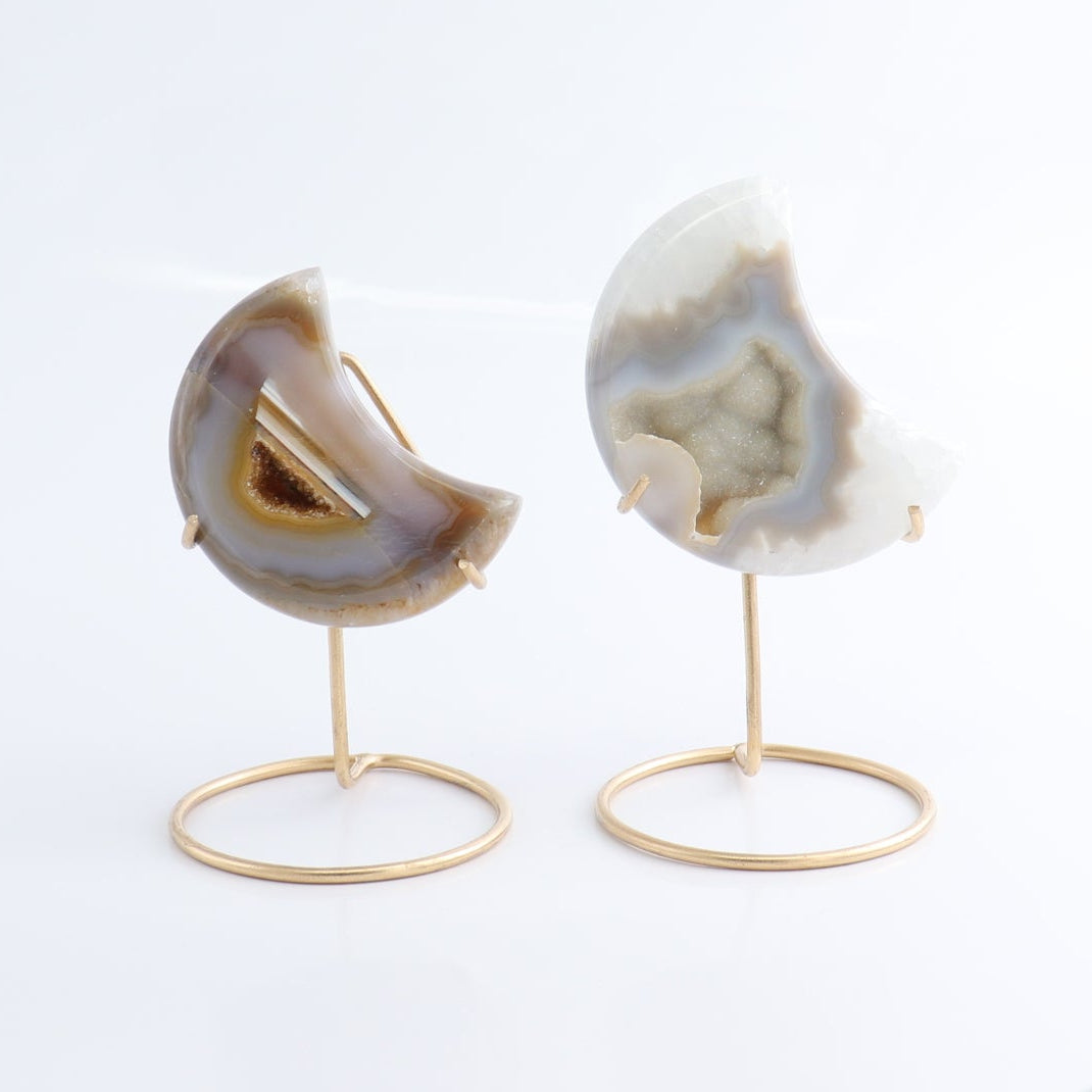 Agate Moons with Stand Set of 5 - Expert Wholesale and Supplier of Wholesale Crystals & Bulk Gemstones, ["Agate","Brazil","moons"]