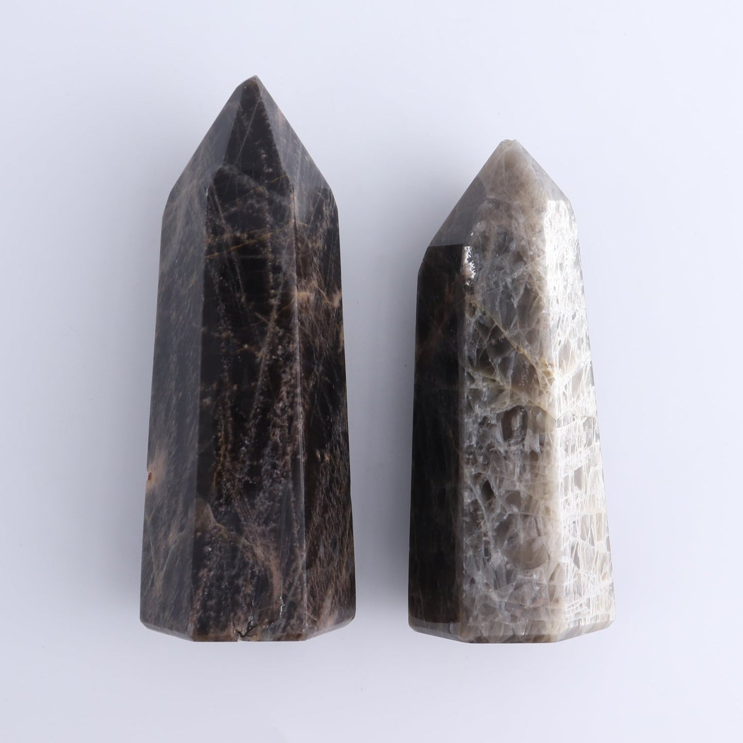 Imperfect Black Moonstone Towers Set of 6 - Expert Wholesale and Supplier of Wholesale Crystals & Bulk Gemstones, ["Black Moonstone","Moonstone","Towers"]