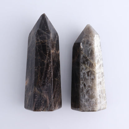 Imperfect Black Moonstone Towers Set of 6 - Expert Wholesale and Supplier of Wholesale Crystals & Bulk Gemstones, ["Black Moonstone","Moonstone","Towers"]