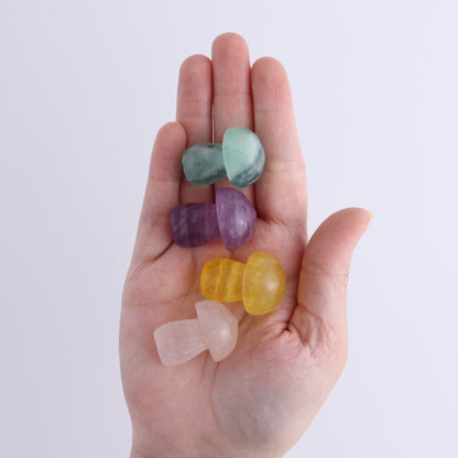 Fluorite Mushrooms Set of 24 - Expert Wholesale and Supplier of Wholesale Crystals & Bulk Gemstones, ["Fluorite","Mushrooms"]