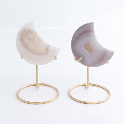 Agate Moons with Stand Set of 5