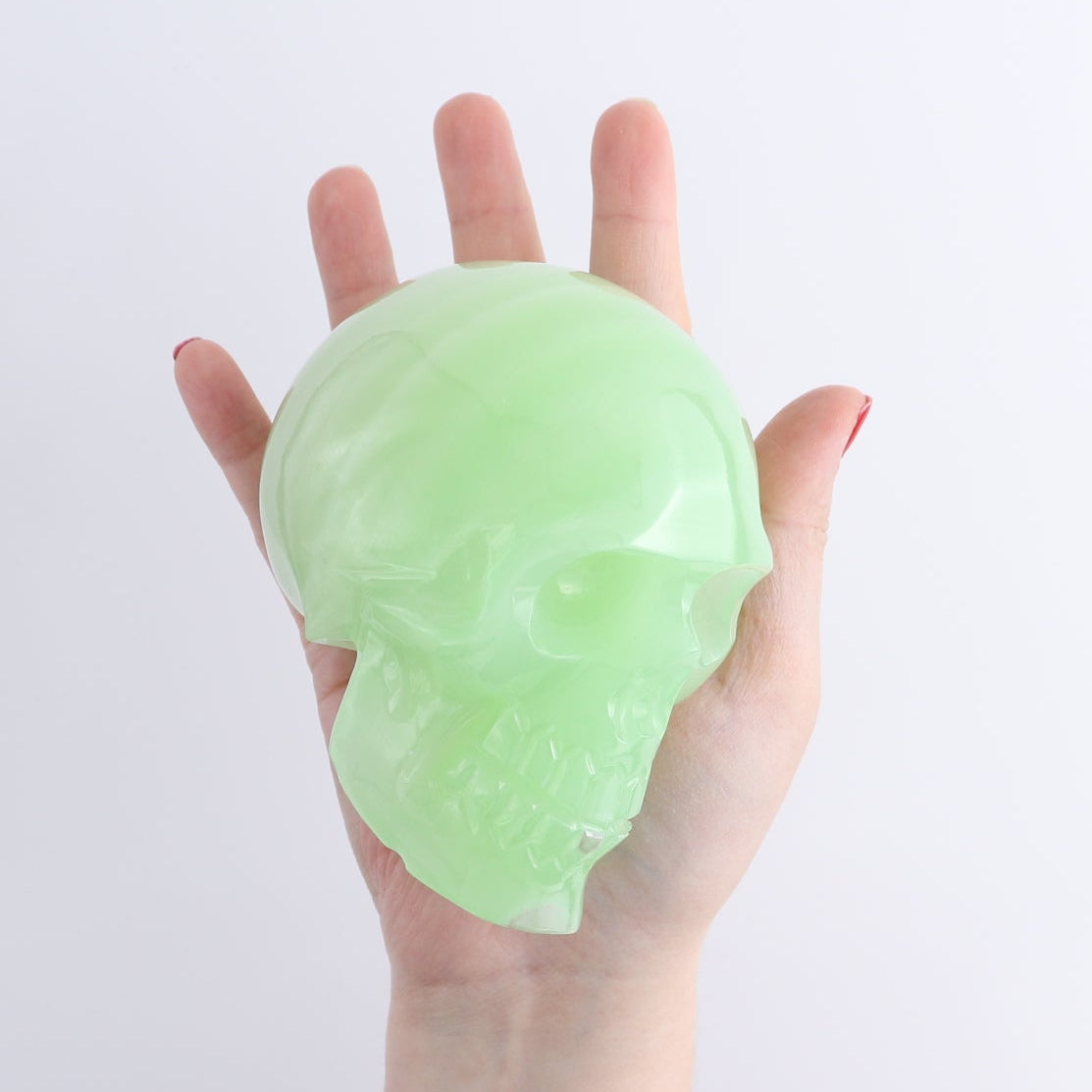 One Large Mexican Green Onyx/Calcite Skull