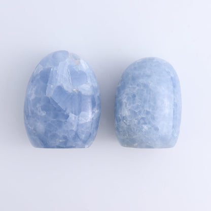 Blue Calcite Freeforms Set of 8