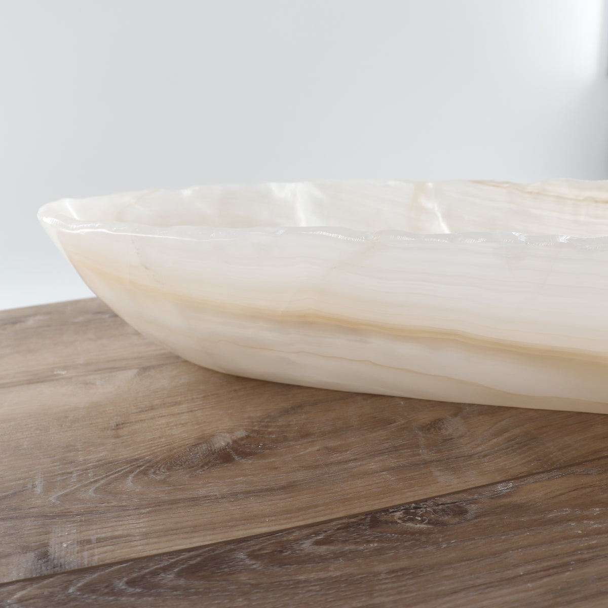 Mexican Onyx/Calcite Canoe Bowl 40"