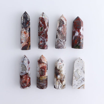 Crazy Lace Agate Towers Set of 8