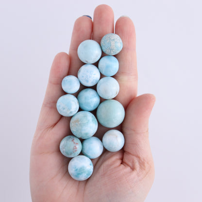 Larimar Spheres Set of 14 - Expert Wholesale and Supplier of Wholesale Crystals & Bulk Gemstones, ["Larimar","Spheres"]