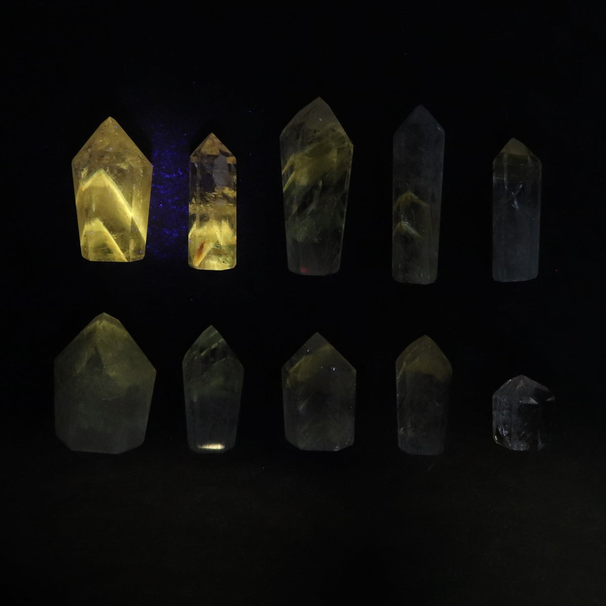 Powellite Amethyst UV Reactive Towers Set of 10