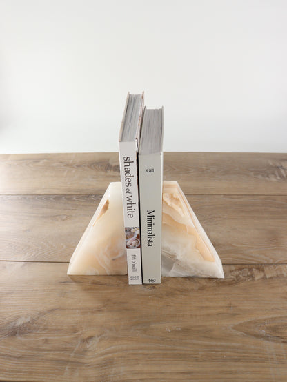 White Polished Onyx Bookends - Expert Supplier of Wholesale Crystals & Bulk Gemstones