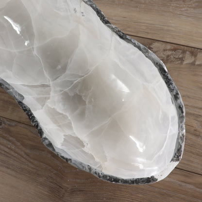 Mexican Onyx/Calcite Canoe Bowl 24"