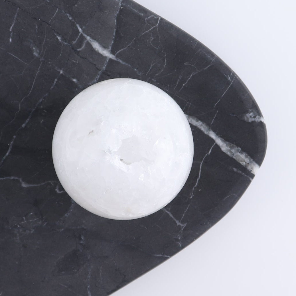 One Large White Quartz Sphere