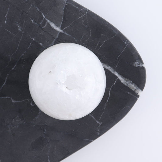 One Large White Quartz Sphere