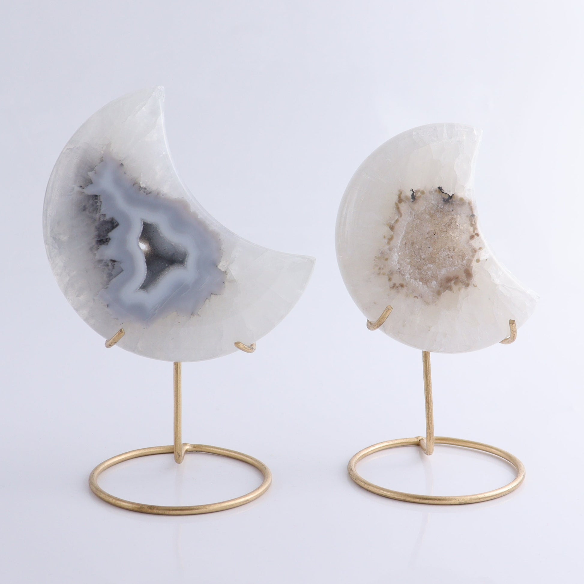 Agate Moons with Stand Set of 6 - Expert Wholesale and Supplier of Wholesale Crystals & Bulk Gemstones, ["Agate","Brazil","moons"]
