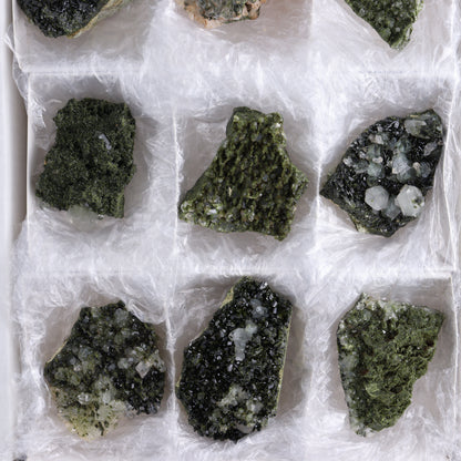 Epidote Set of 9 - Expert Wholesale and Supplier of Wholesale Crystals & Bulk Gemstones, ["epidote","flat","Flats"]