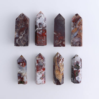 Crazy Lace Agate Towers Set of 8