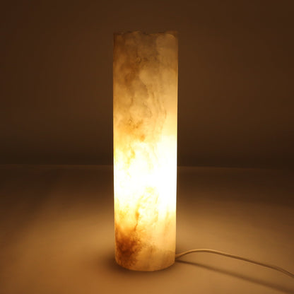 One 12" White & Honey Rough Top Onyx Lamp Blind