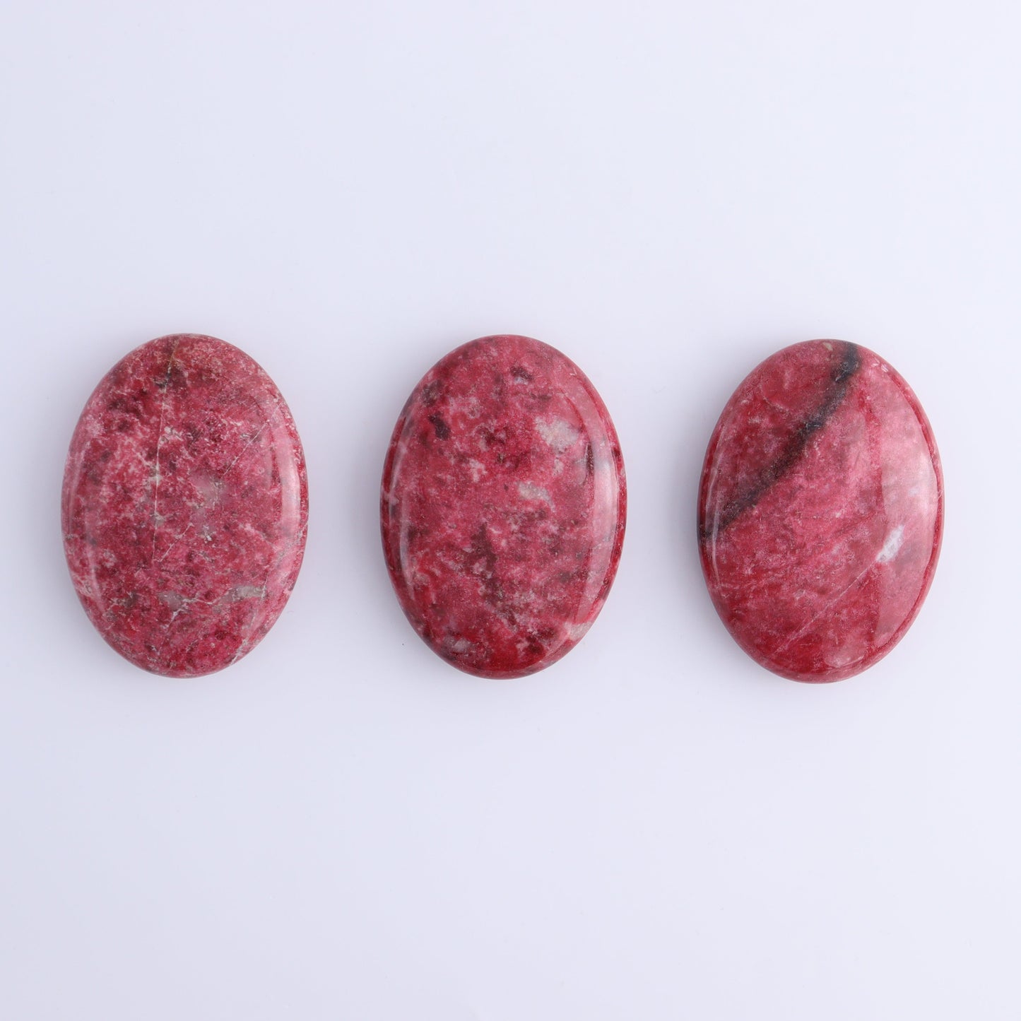 Thulite Palm Stones Set of 3