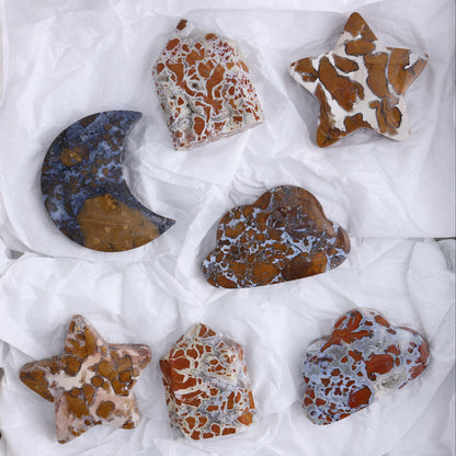 Brecciated Jasper Moons, Stars, Towers, Clouds, and Flames Set of 10 - Expert Wholesale and Supplier of Wholesale Crystals & Bulk Gemstones, ["Brecciated Jasper","Clouds","flames","Indonesia","moons","stars","Towers"]